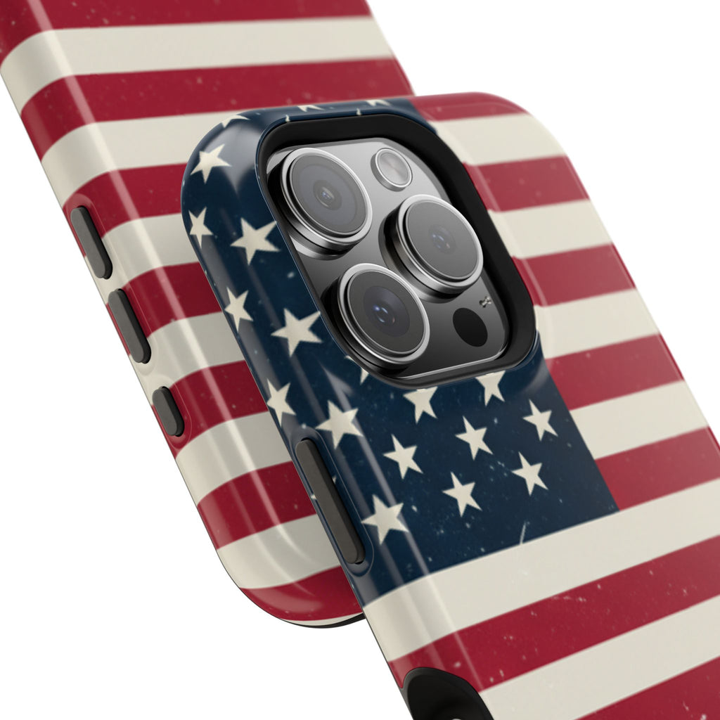 American Flag Magnetic Impact-Resistant Phone Case — USA Stars & Stripes Protection Fits iPhones