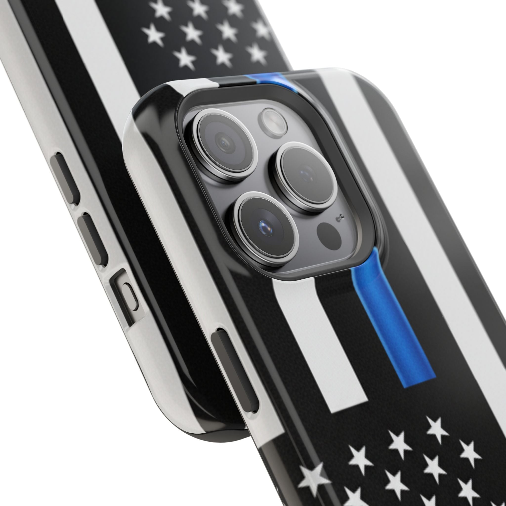 Thin Blue Line Magnetic Phone Case — Impact‑Resistant Protective Cover for iPhone