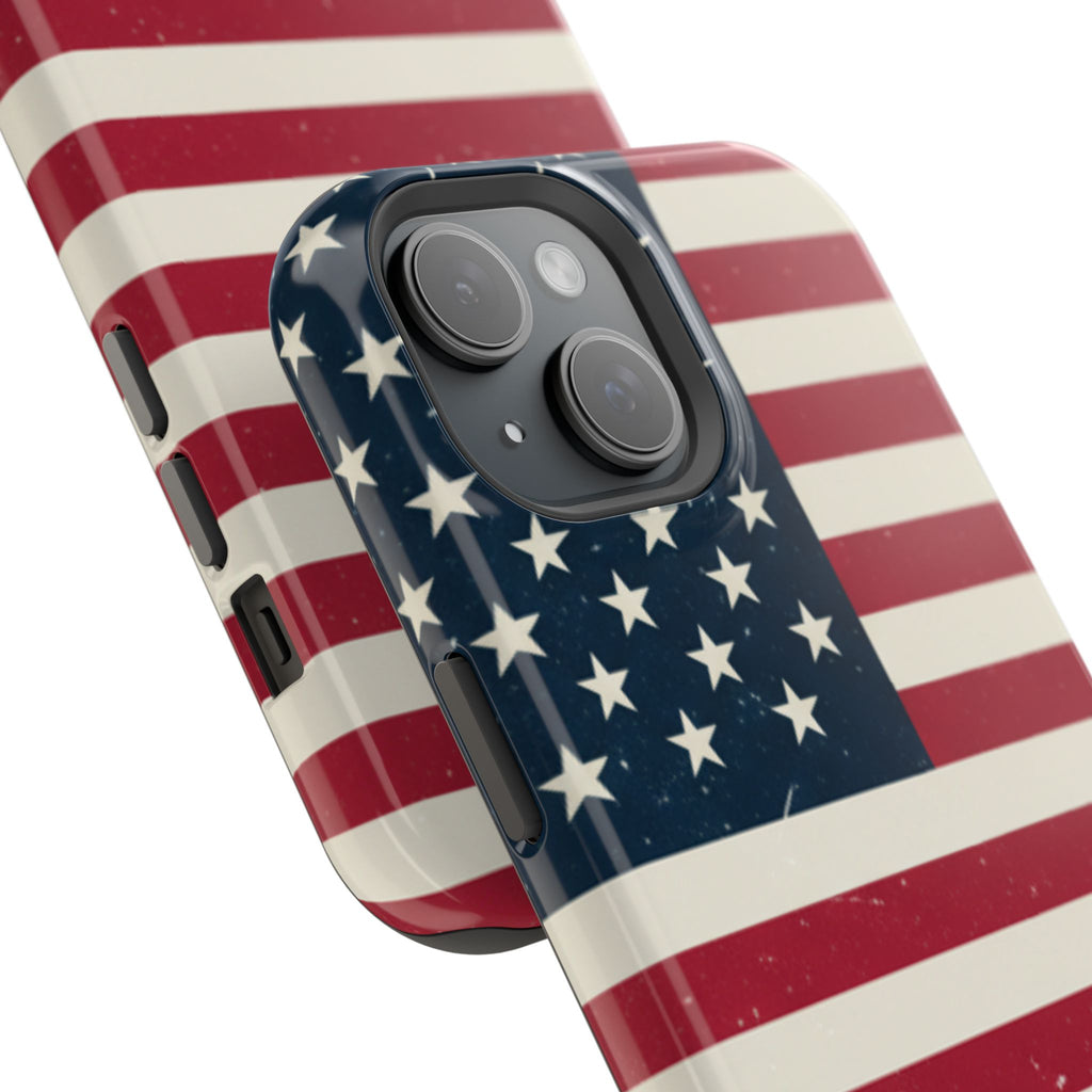 American Flag Magnetic Impact-Resistant Phone Case — USA Stars & Stripes Protection Fits iPhones