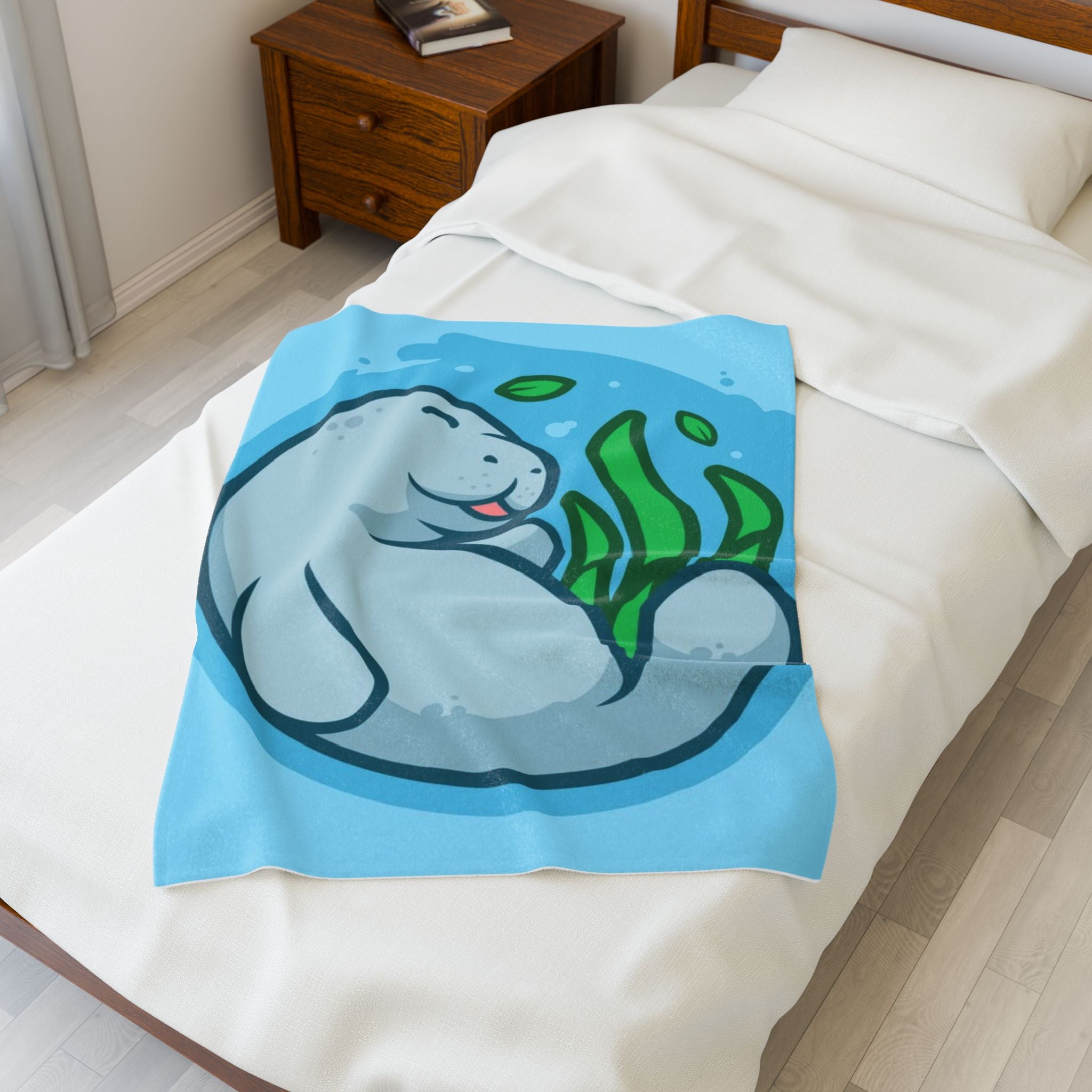 Manatee Velveteen Plush Blanket - 3 sizes available