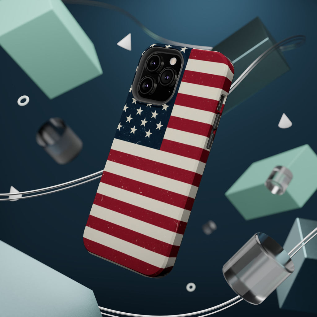 American Flag Magnetic Impact-Resistant Phone Case — USA Stars & Stripes Protection Fits iPhones