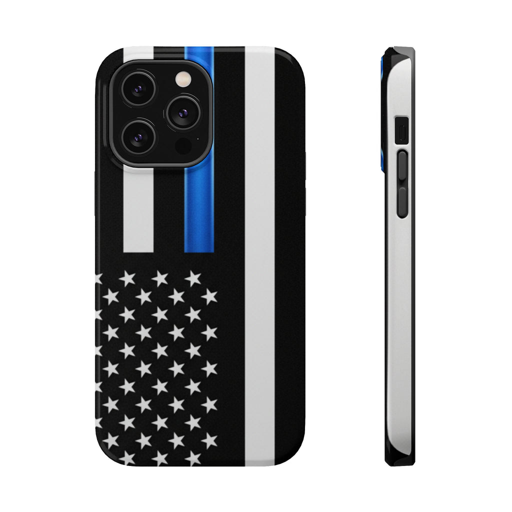 Thin Blue Line Magnetic Phone Case — Impact‑Resistant Protective Cover for iPhone