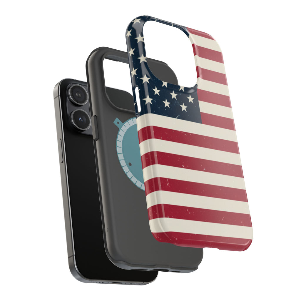 American Flag Magnetic Impact-Resistant Phone Case — USA Stars & Stripes Protection Fits iPhones