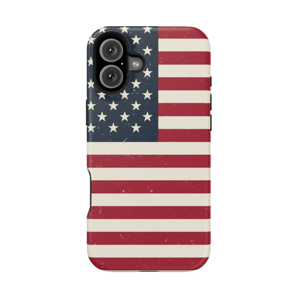 American Flag Magnetic Impact-Resistant Phone Case — USA Stars & Stripes Protection Fits iPhones