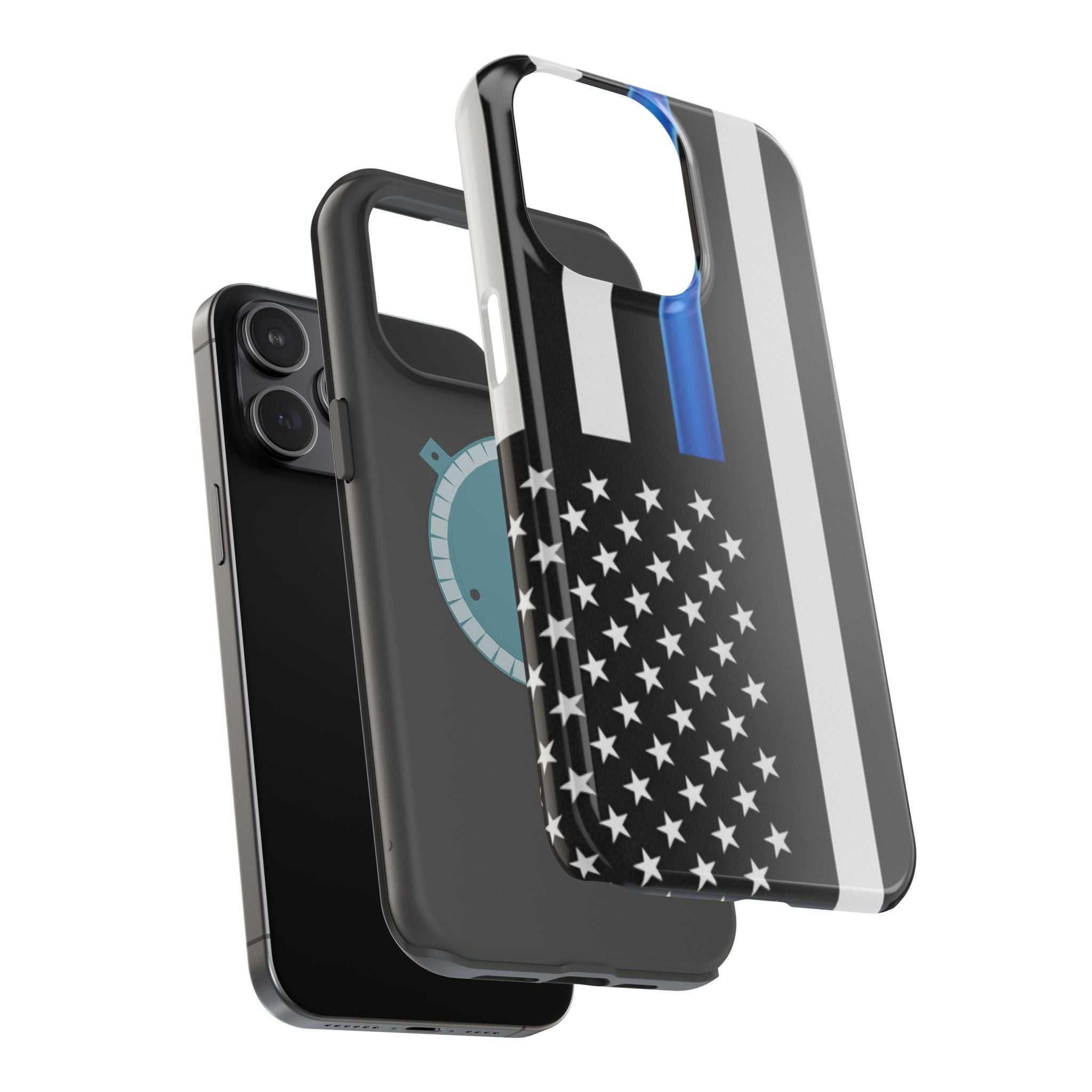 Thin Blue Line Magnetic Phone Case — Impact‑Resistant Protective Cover for iPhone