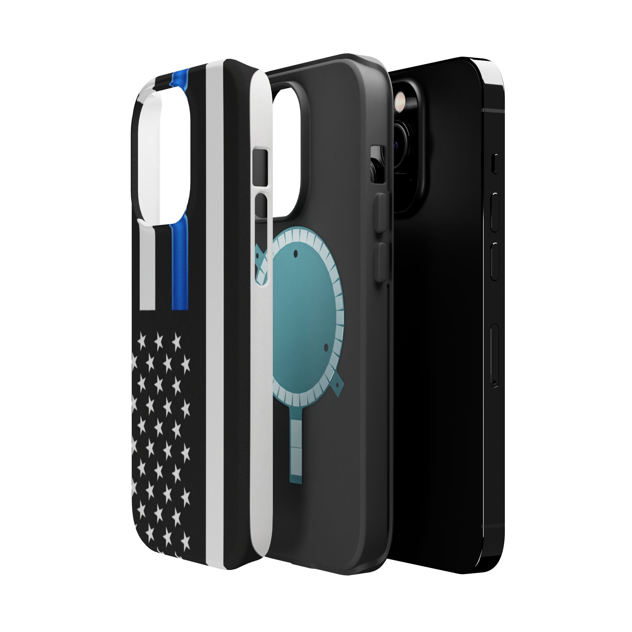 Thin Blue Line Magnetic Phone Case — Impact‑Resistant Protective Cover for iPhone
