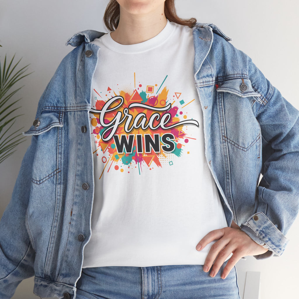 "Grace Wins" Colorful Inspirational Tee