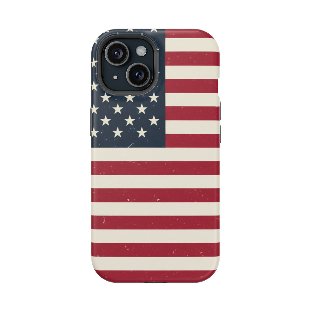 American Flag Magnetic Impact-Resistant Phone Case — USA Stars & Stripes Protection Fits iPhones