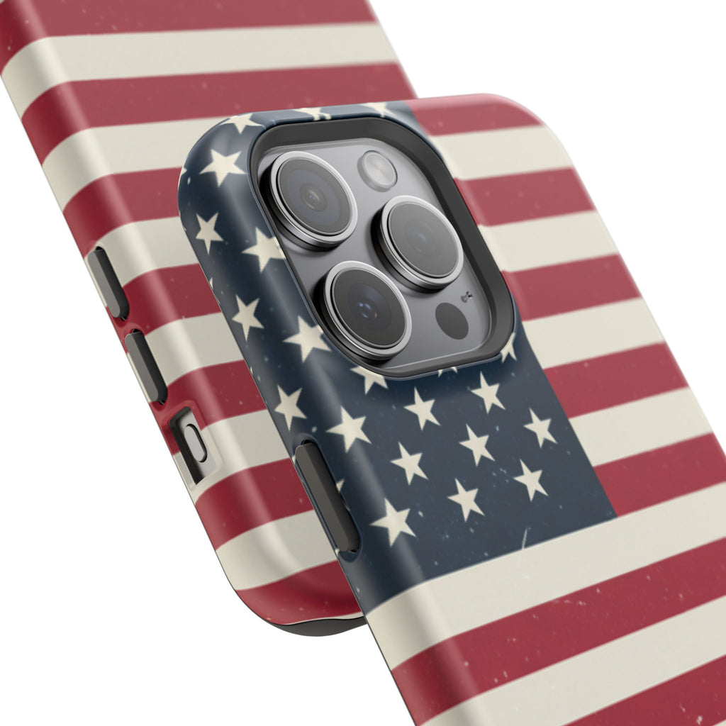 American Flag Magnetic Impact-Resistant Phone Case — USA Stars & Stripes Protection Fits iPhones