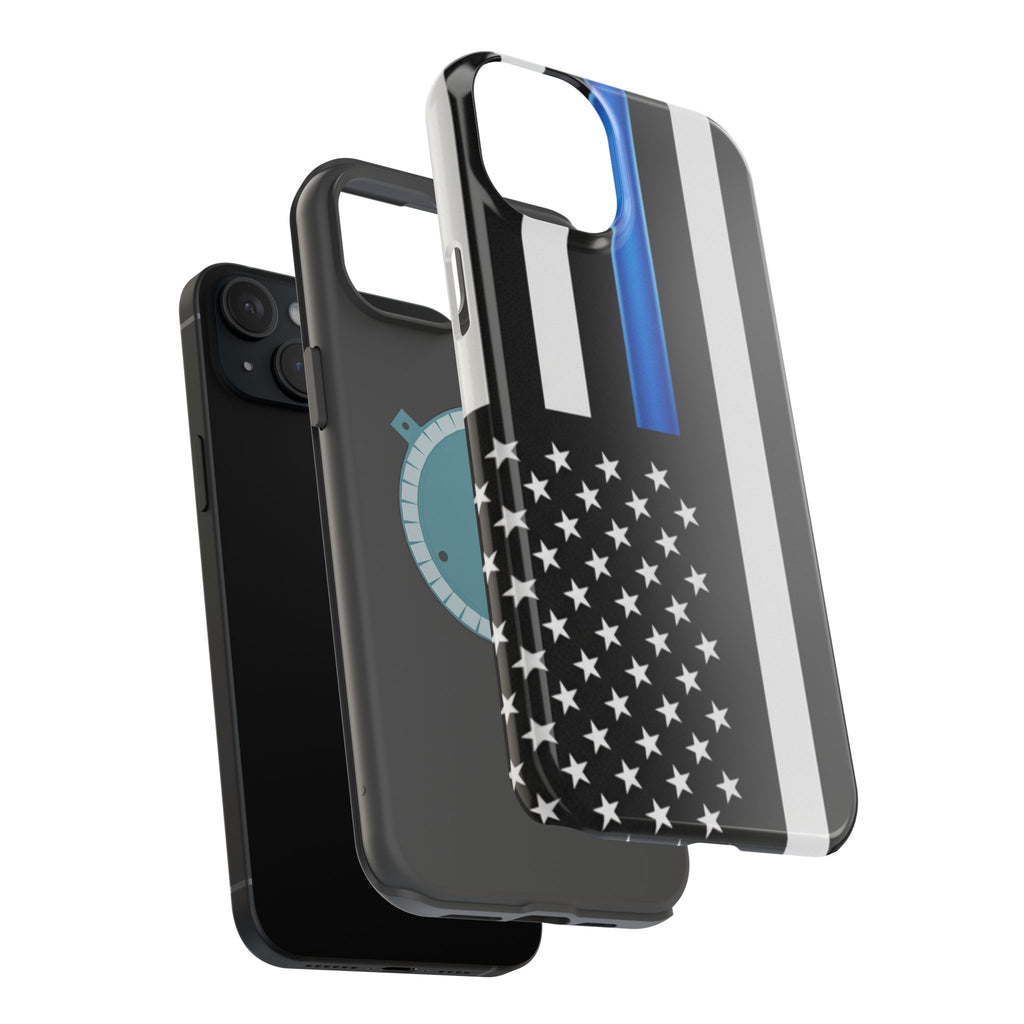 Thin Blue Line Magnetic Phone Case — Impact‑Resistant Protective Cover for iPhone