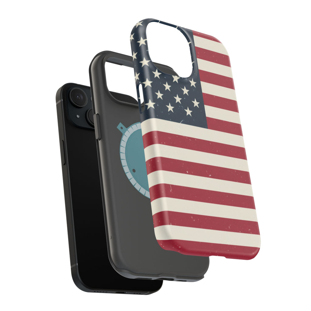 American Flag Magnetic Impact-Resistant Phone Case — USA Stars & Stripes Protection Fits iPhones