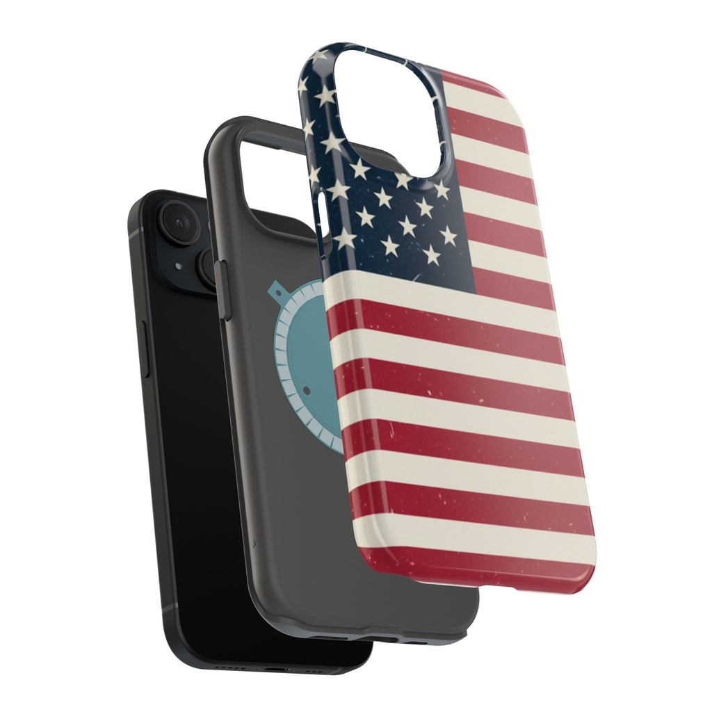 American Flag Magnetic Impact-Resistant Phone Case — USA Stars & Stripes Protection Fits iPhones