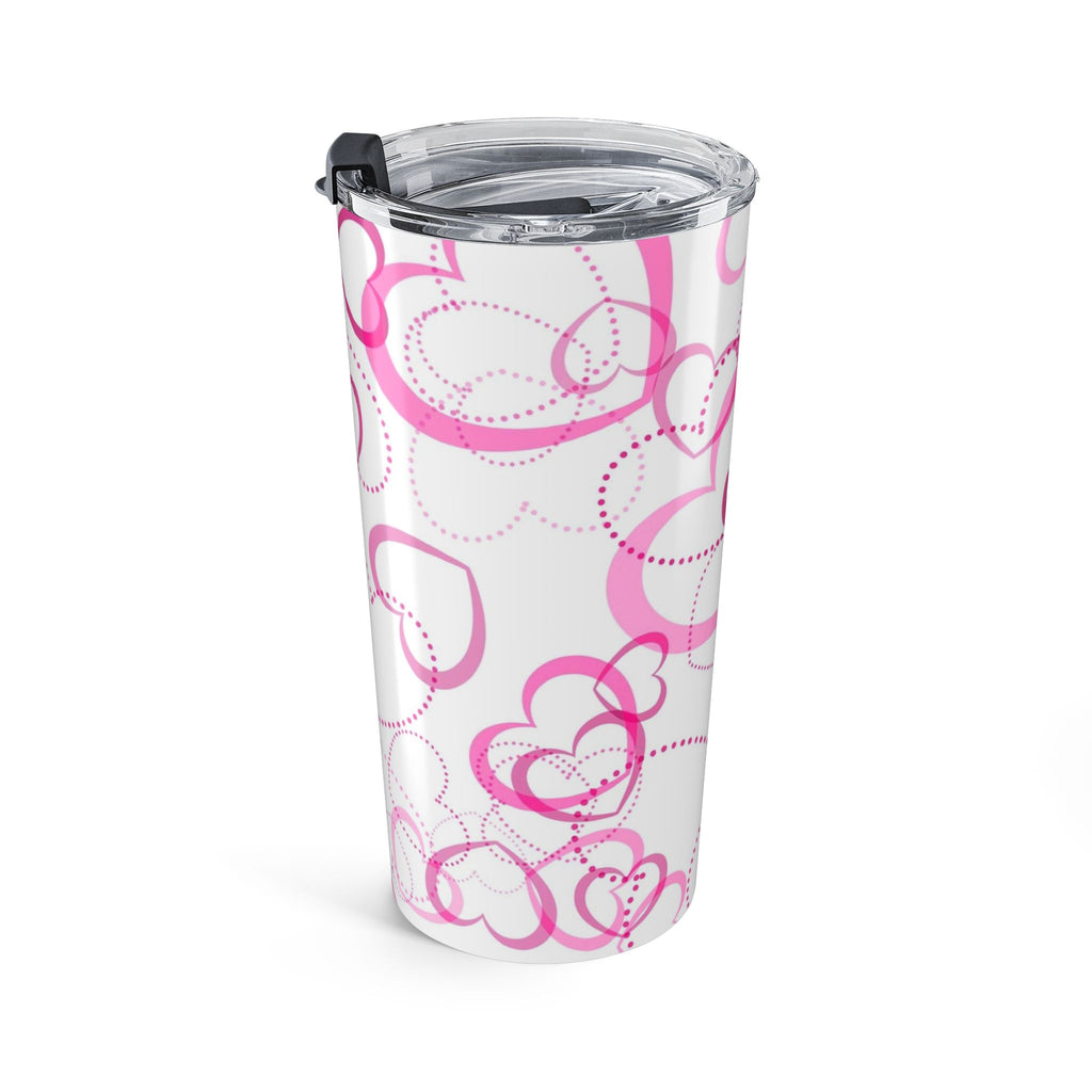 20oz Heart Pattern Tumbler – Pink Valentine Travel Cup