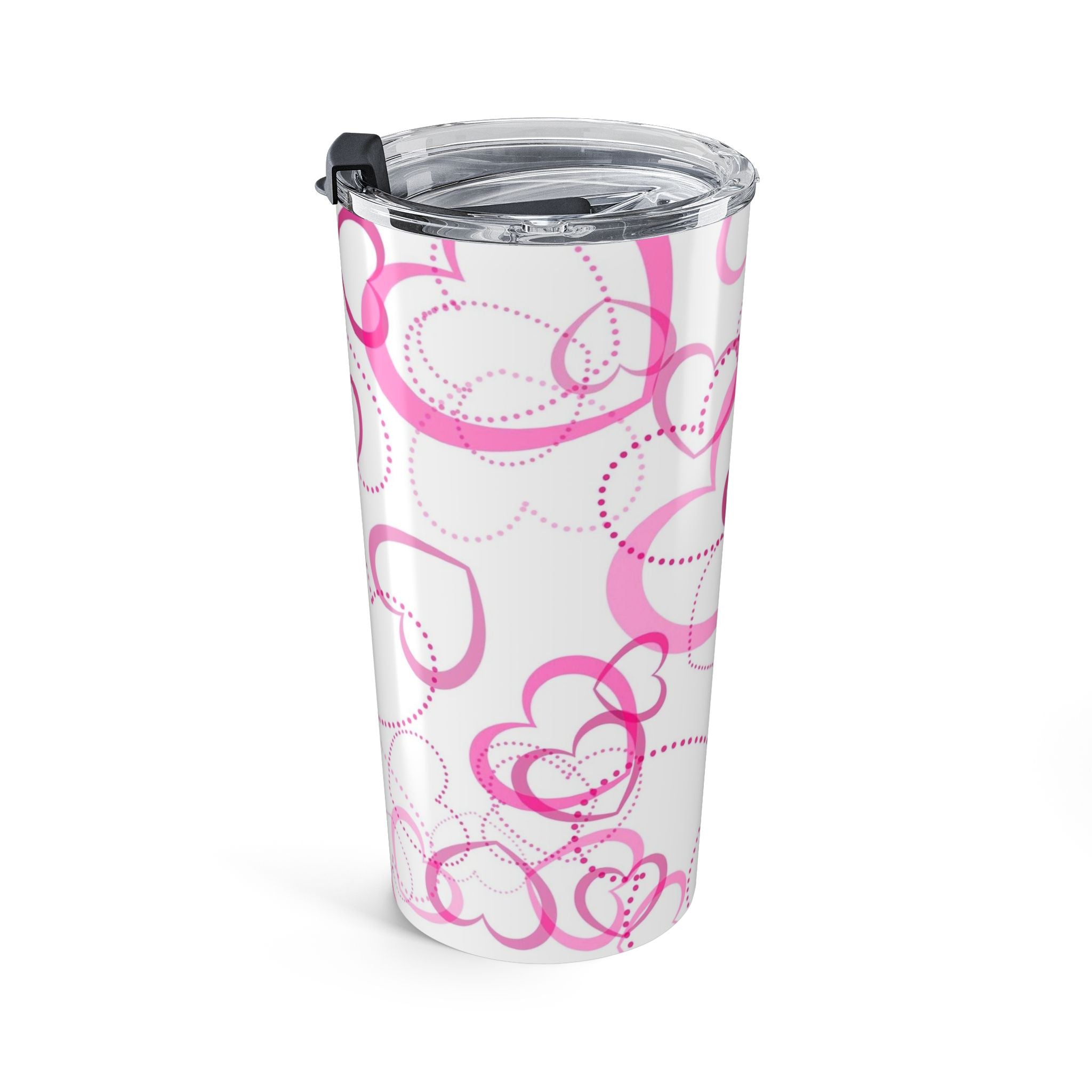 20oz Heart Pattern Tumbler – Pink Valentine Travel Cup