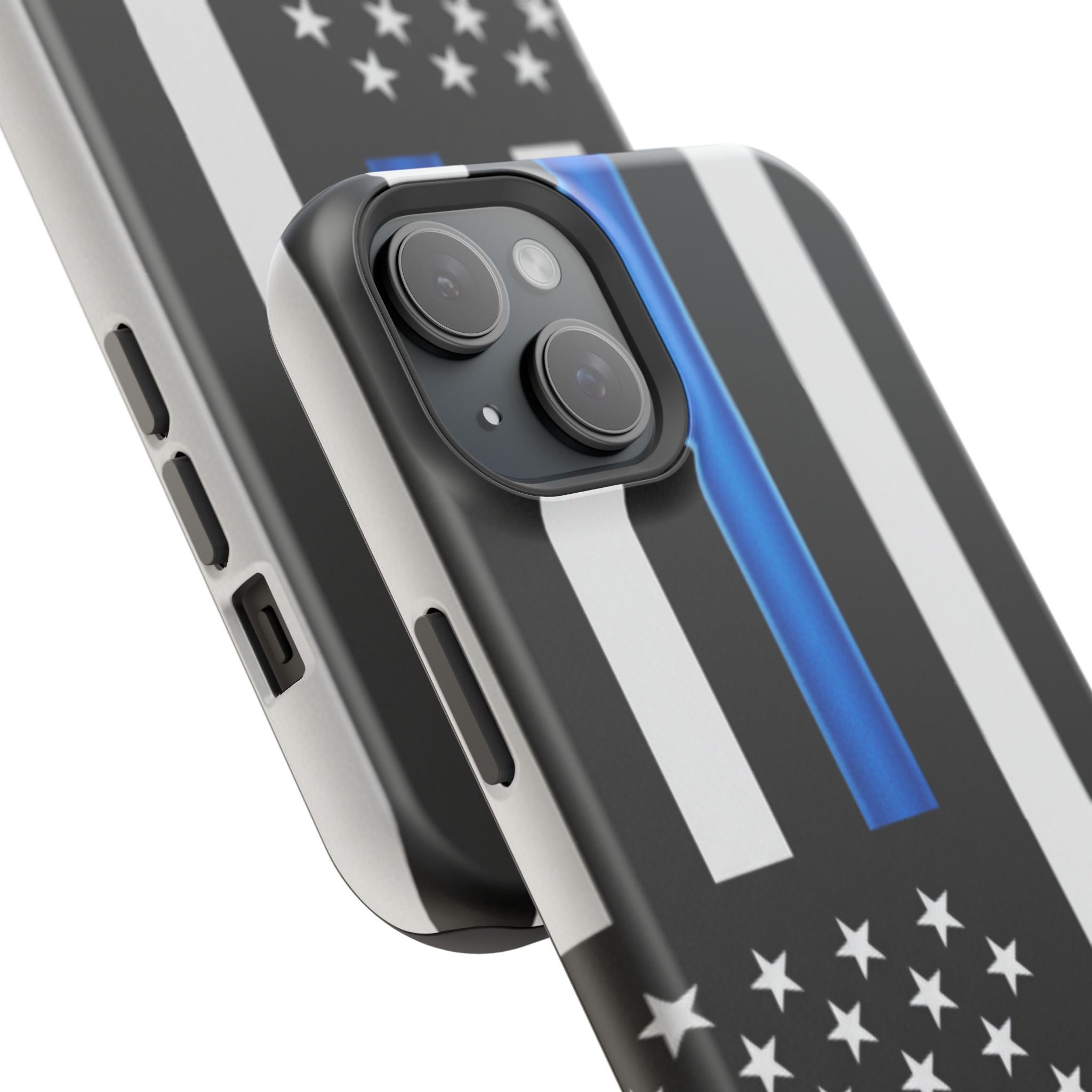 Thin Blue Line Magnetic Phone Case — Impact‑Resistant Protective Cover for iPhone