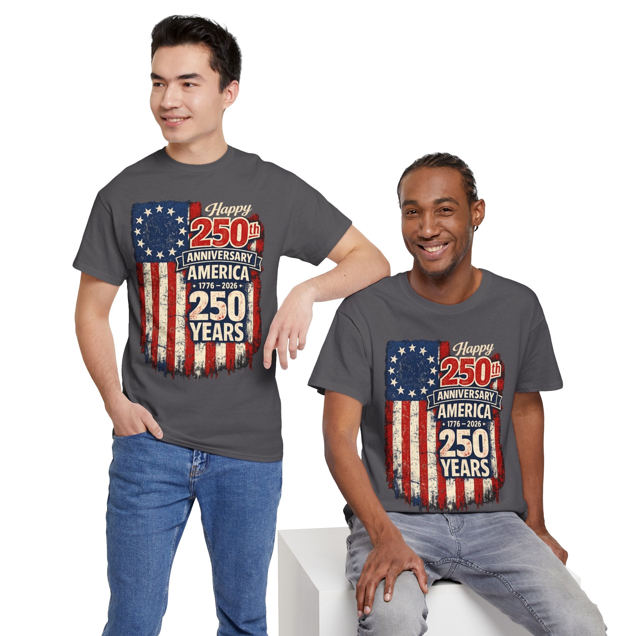250th Anniversary of America with Flag Graphic T-Shirt