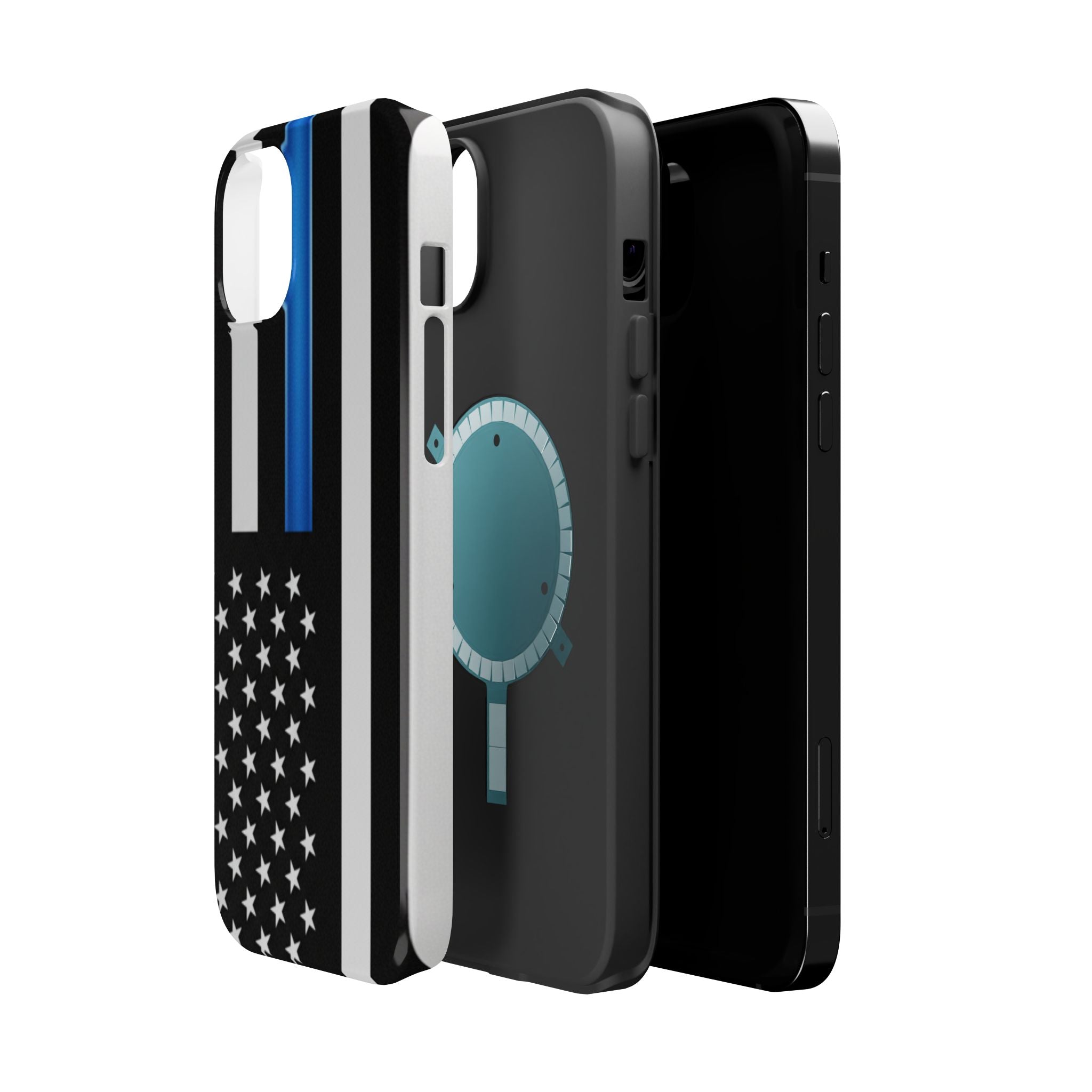 Thin Blue Line Magnetic Phone Case — Impact‑Resistant Protective Cover for iPhone