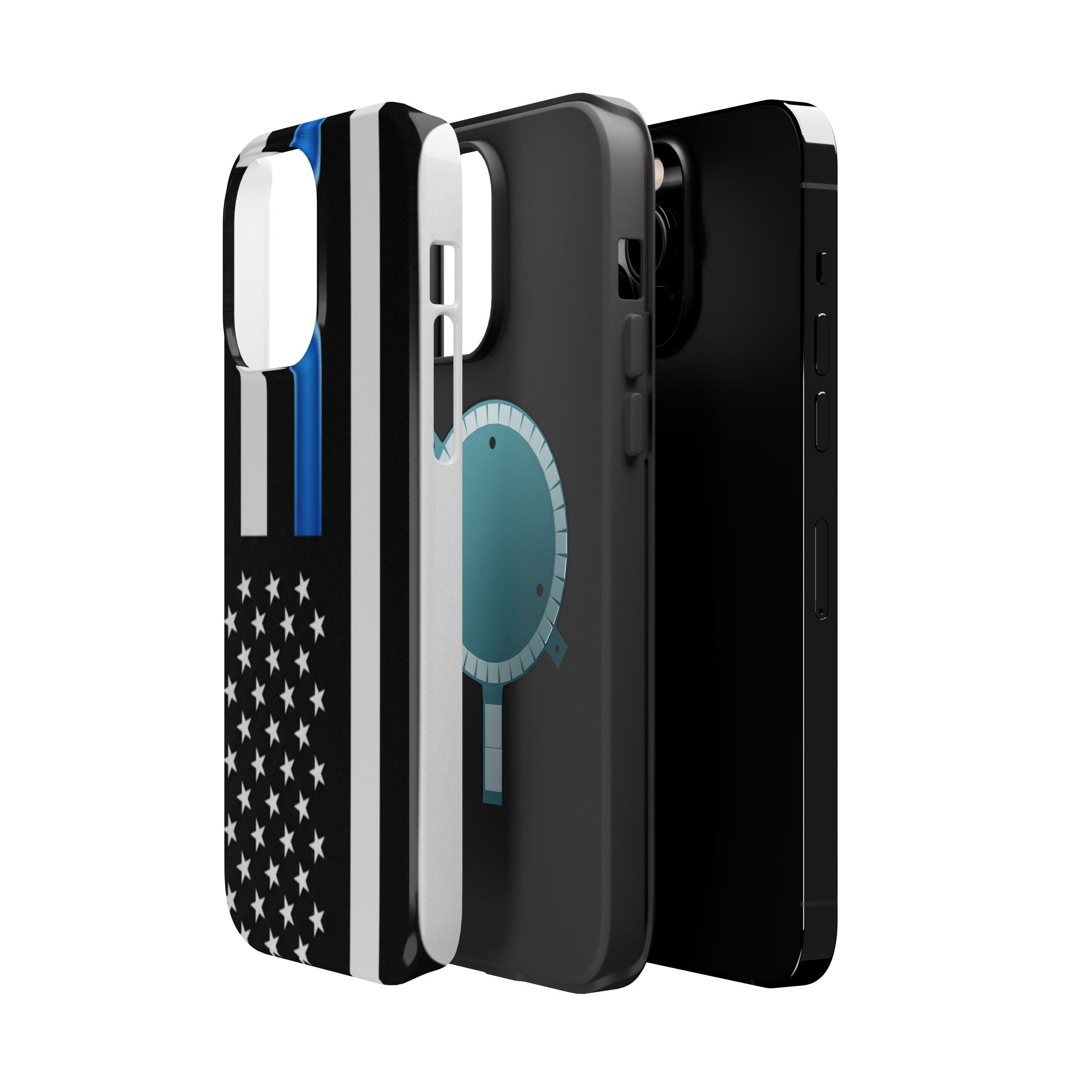 Thin Blue Line Magnetic Phone Case — Impact‑Resistant Protective Cover for iPhone