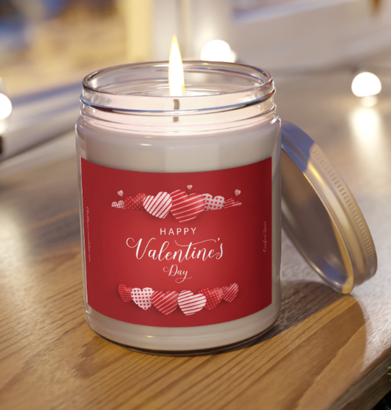 Happy Valentines Day Soy Candle, 9oz, Choose from 8 Scents