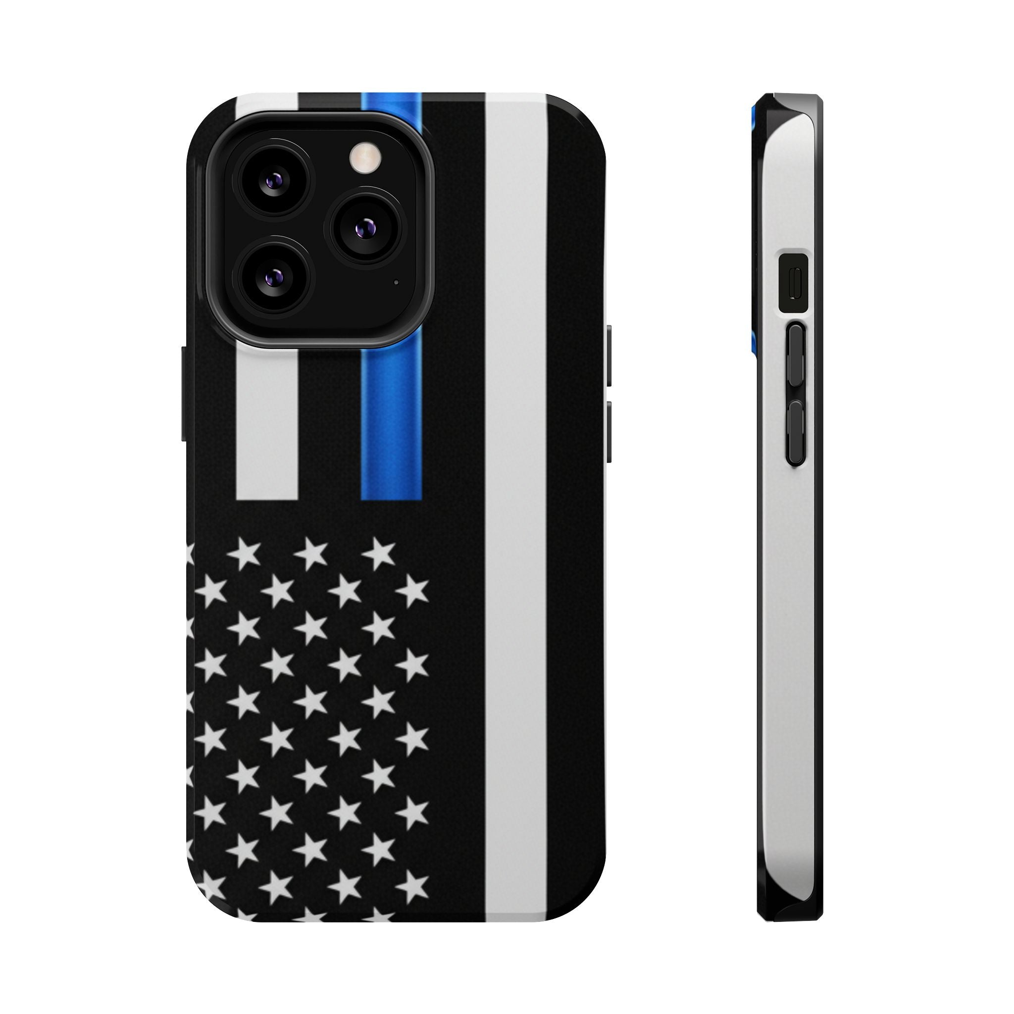 Thin Blue Line Magnetic Phone Case — Impact‑Resistant Protective Cover for iPhone