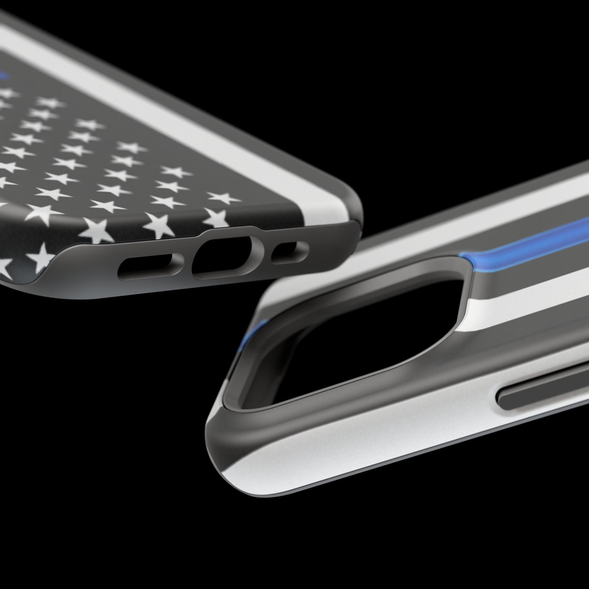 Thin Blue Line Magnetic Phone Case — Impact‑Resistant Protective Cover for iPhone