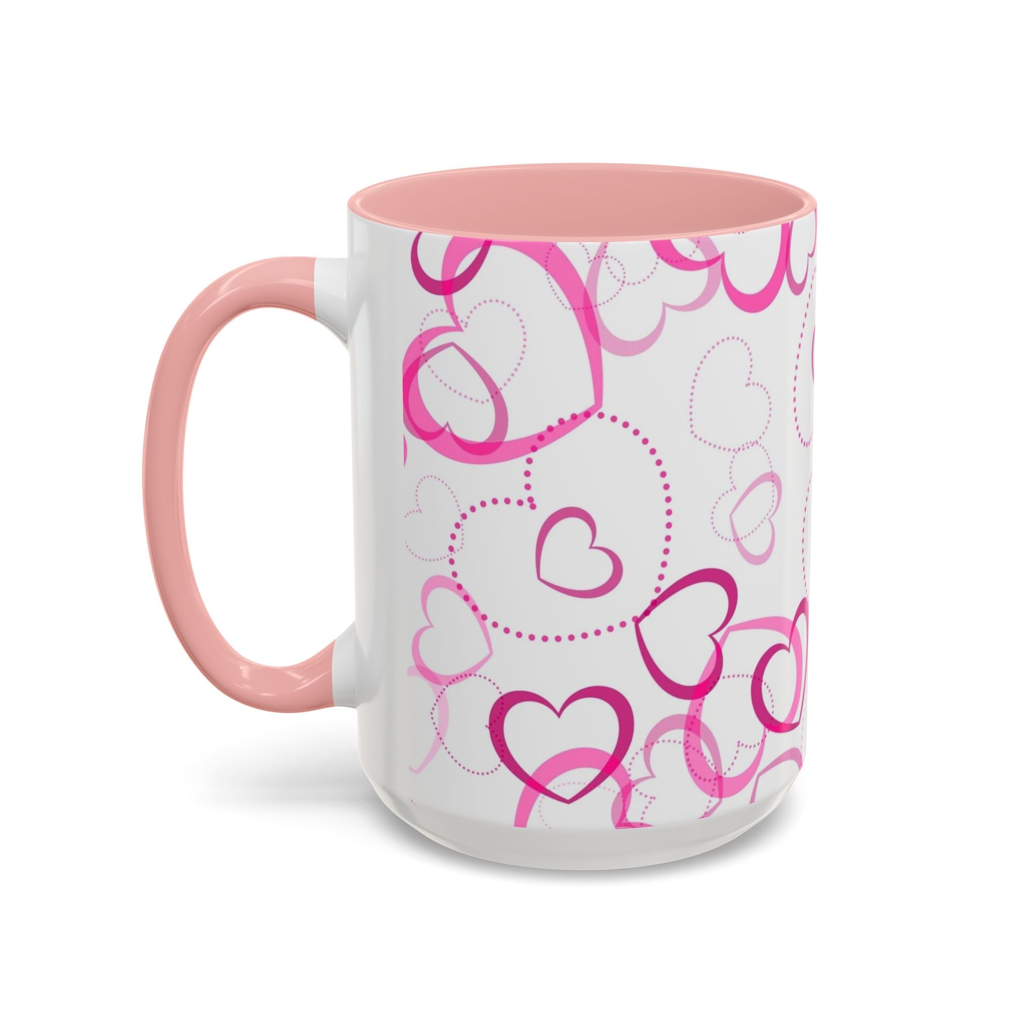Colorful Heart Accent Coffee Mug – Valentine’s Day Love Gift (11/15 oz)