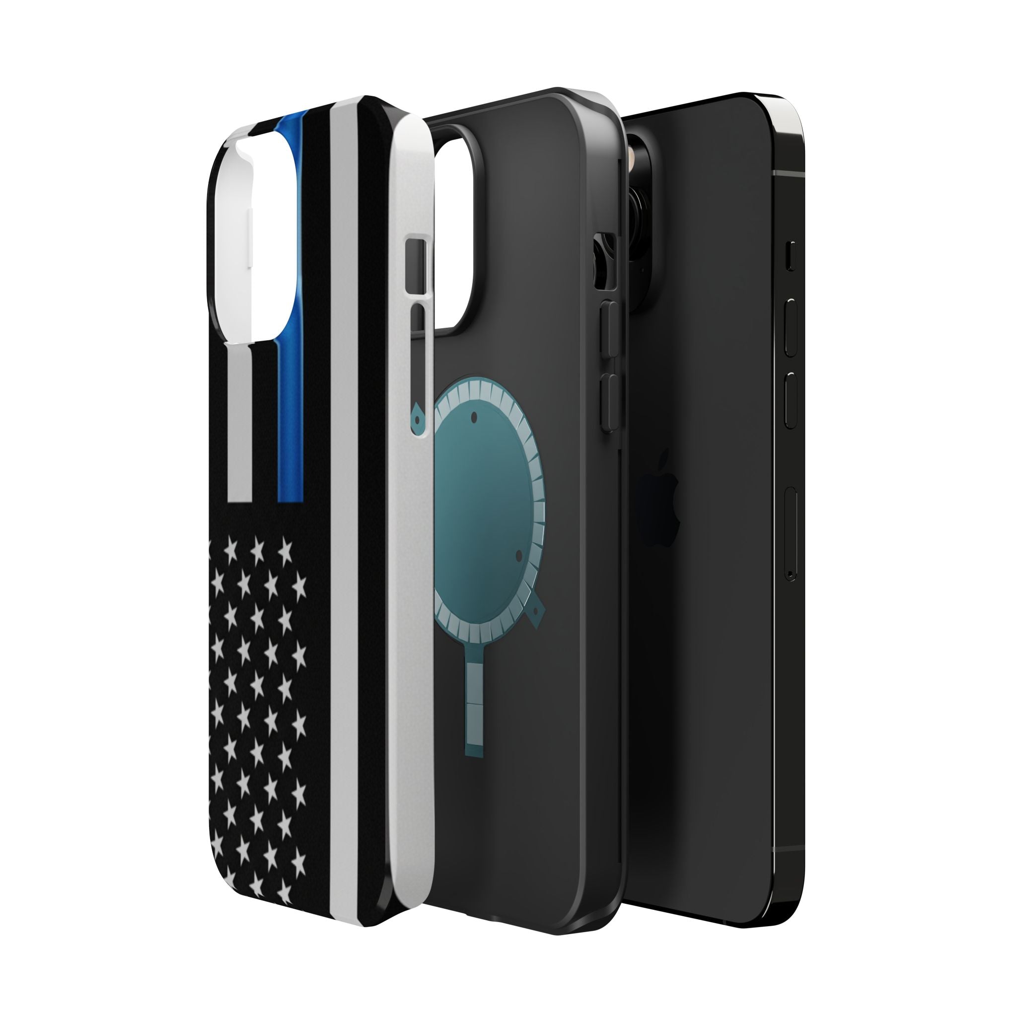 Thin Blue Line Magnetic Phone Case — Impact‑Resistant Protective Cover for iPhone