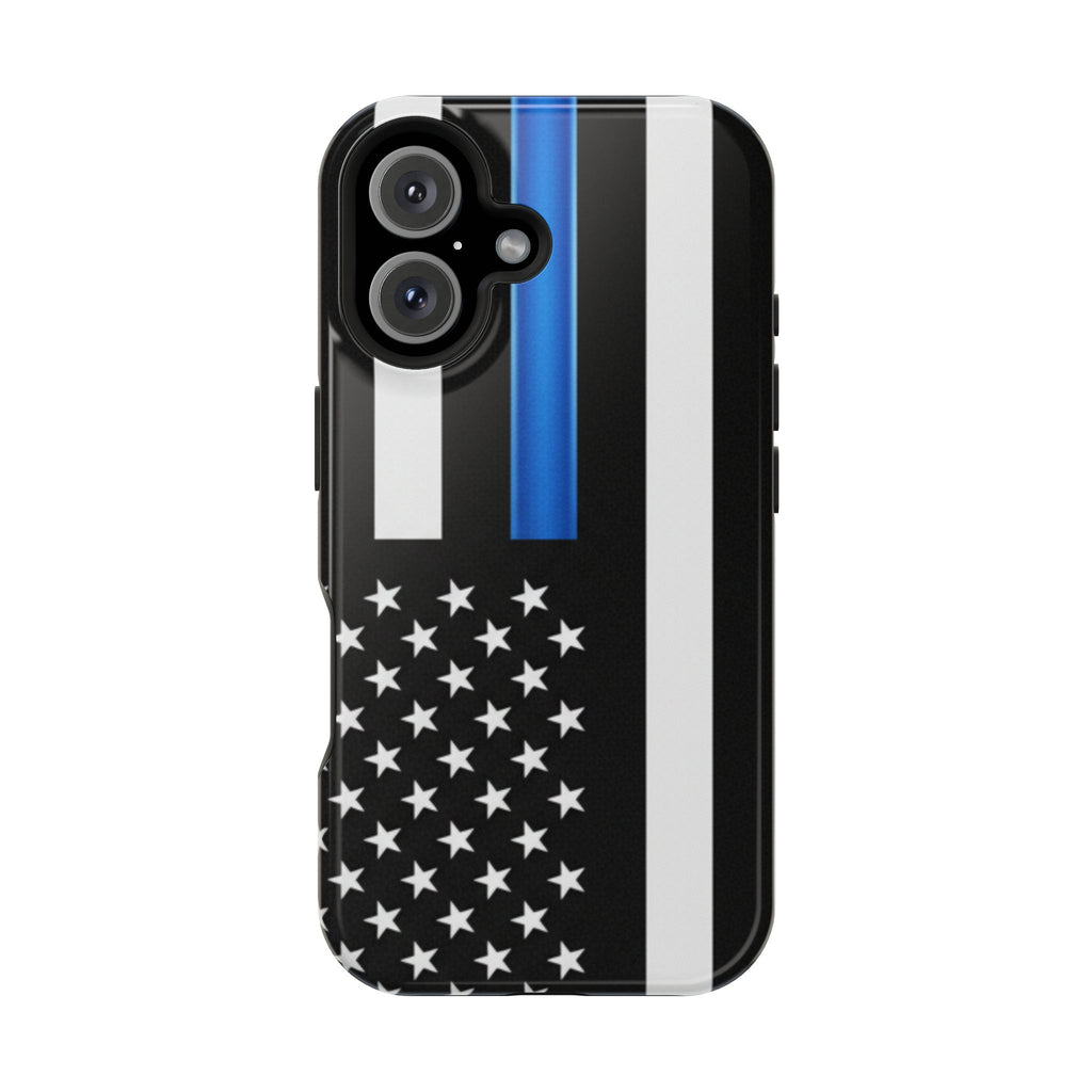 Thin Blue Line Magnetic Phone Case — Impact‑Resistant Protective Cover for iPhone
