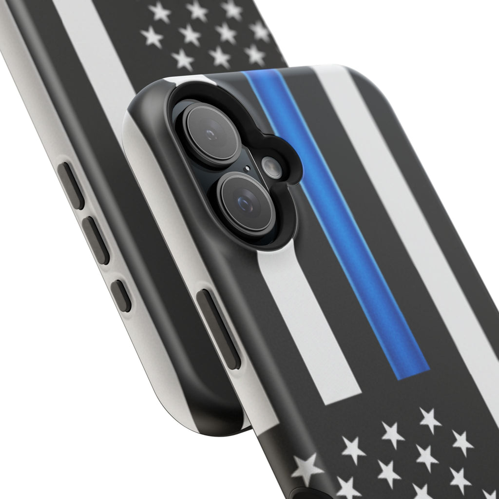 Thin Blue Line Magnetic Phone Case — Impact‑Resistant Protective Cover for iPhone