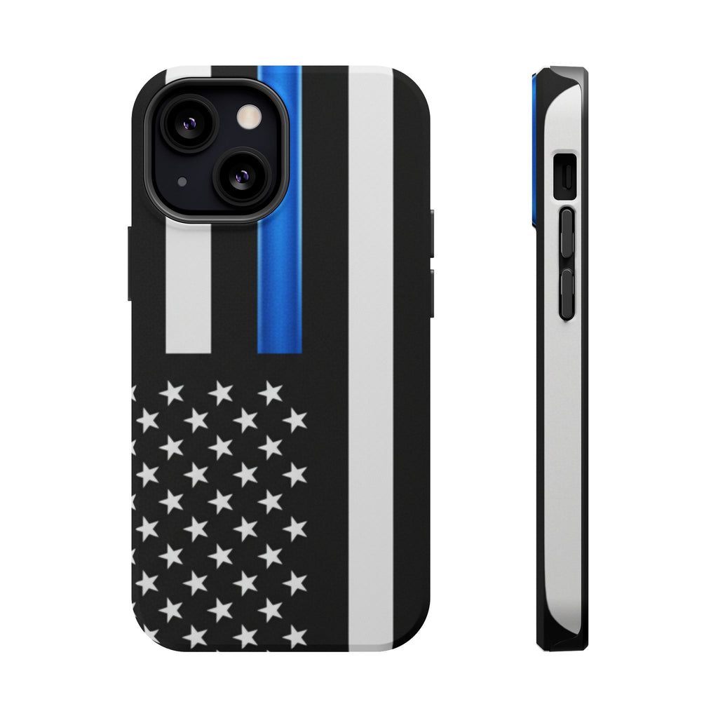 Thin Blue Line Magnetic Phone Case — Impact‑Resistant Protective Cover for iPhone
