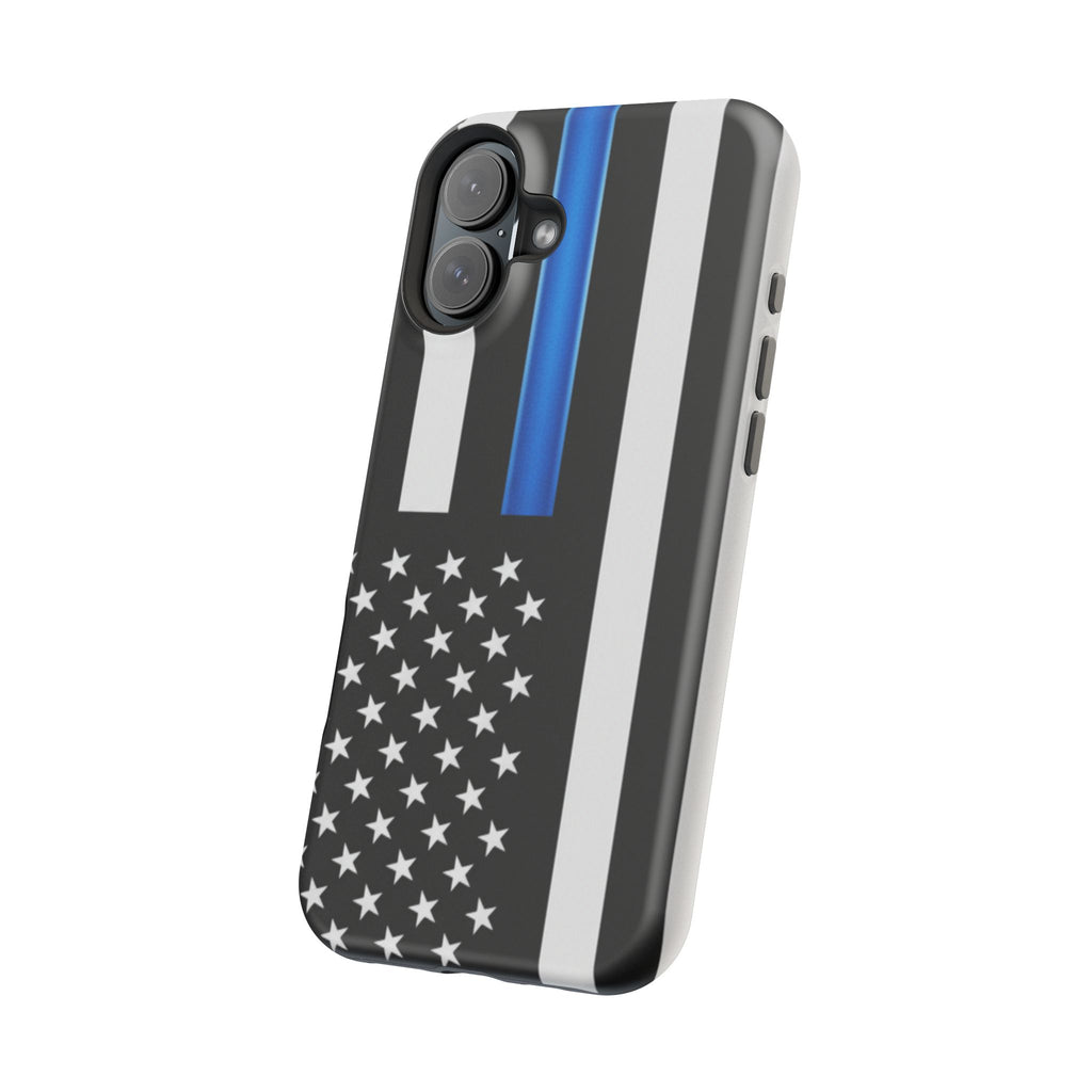 Thin Blue Line Magnetic Phone Case — Impact‑Resistant Protective Cover for iPhone