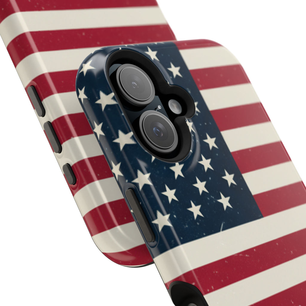 American Flag Magnetic Impact-Resistant Phone Case — USA Stars & Stripes Protection Fits iPhones