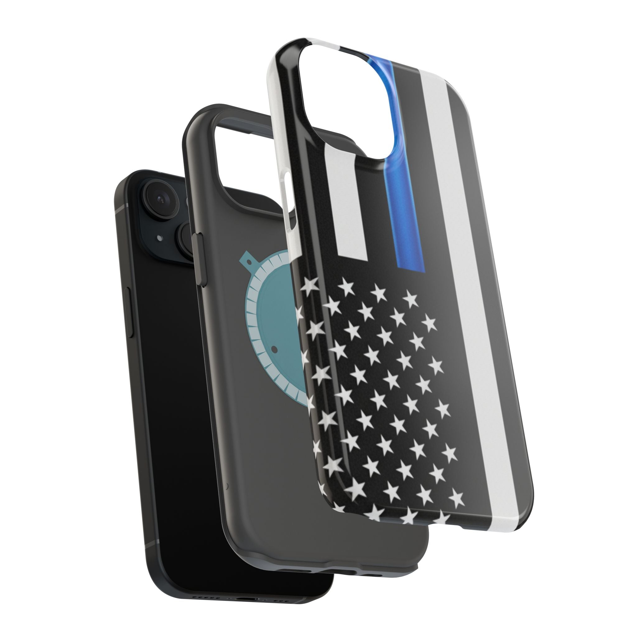 Thin Blue Line Magnetic Phone Case — Impact‑Resistant Protective Cover for iPhone