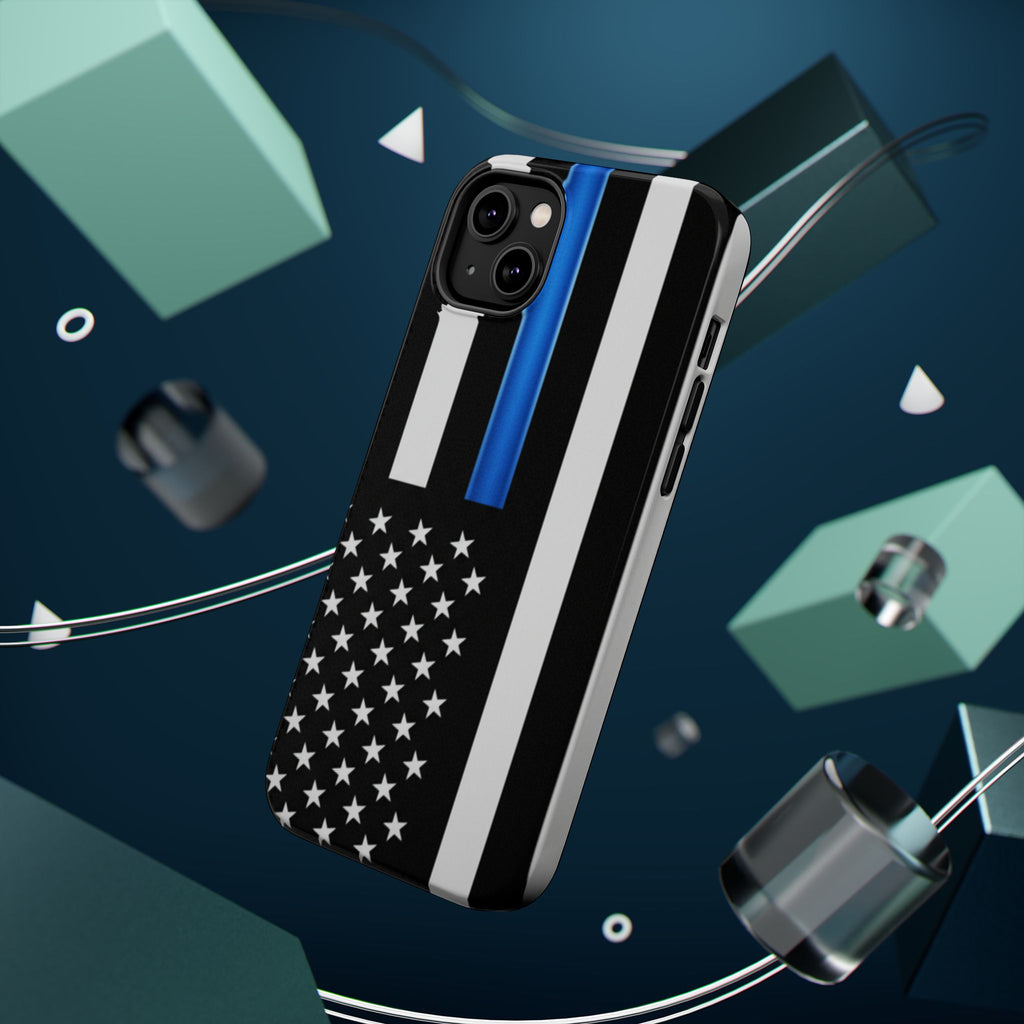 Thin Blue Line Magnetic Phone Case — Impact‑Resistant Protective Cover for iPhone