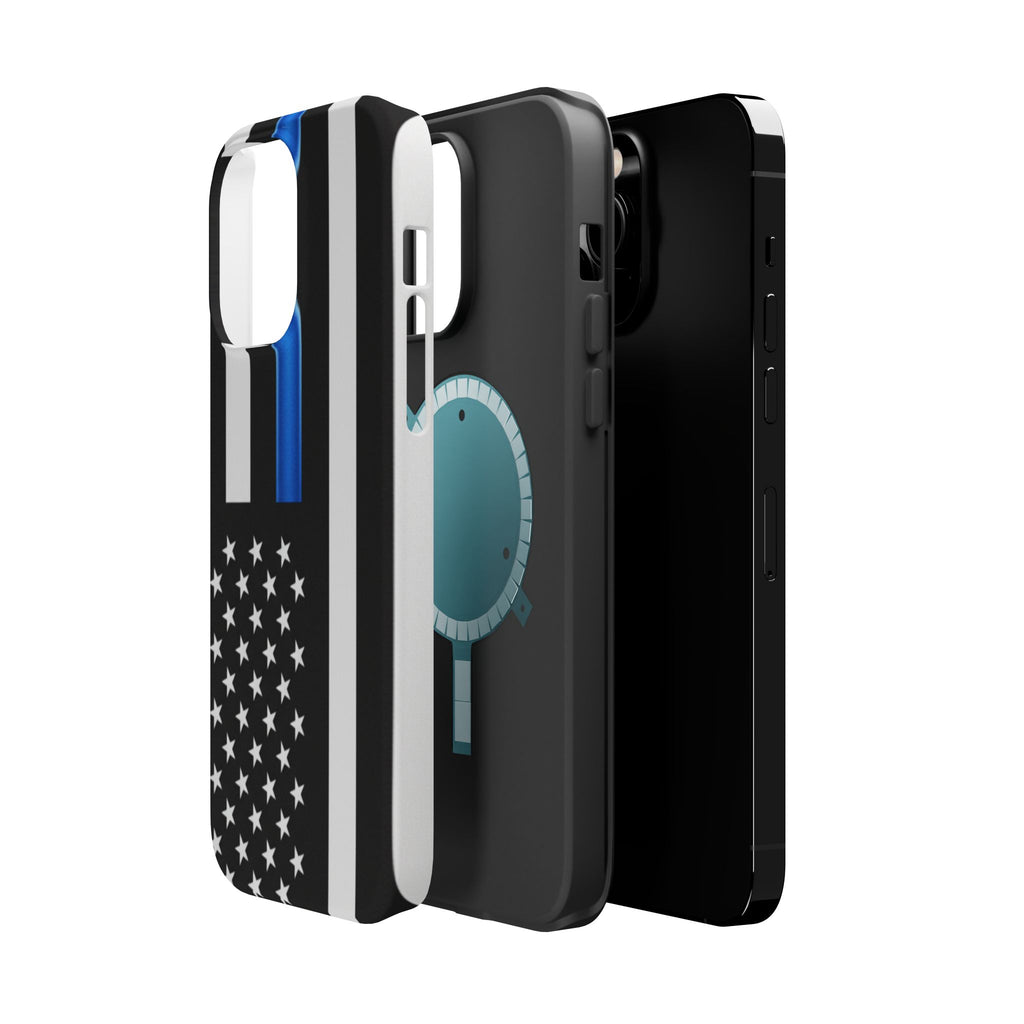 Thin Blue Line Magnetic Phone Case — Impact‑Resistant Protective Cover for iPhone