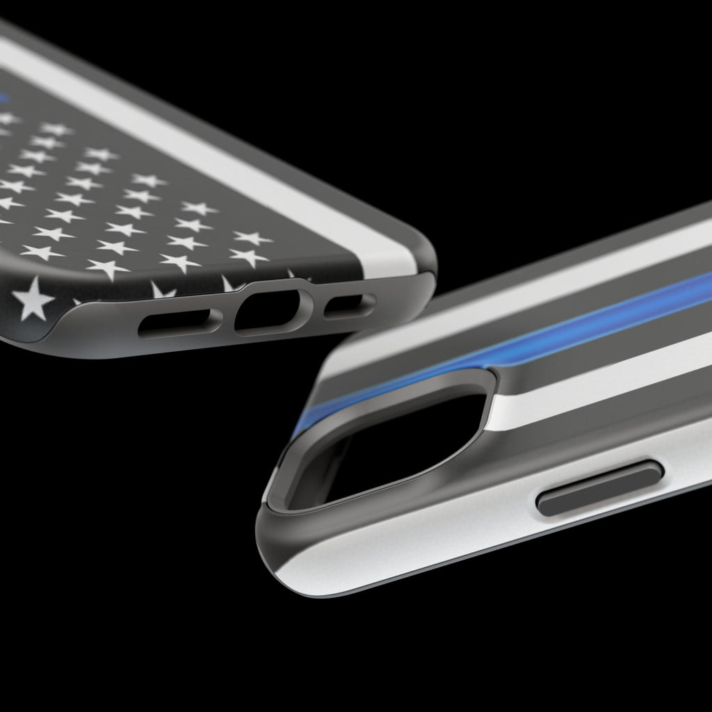 Thin Blue Line Magnetic Phone Case — Impact‑Resistant Protective Cover for iPhone