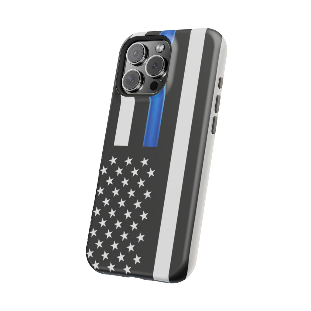 Thin Blue Line Magnetic Phone Case — Impact‑Resistant Protective Cover for iPhone