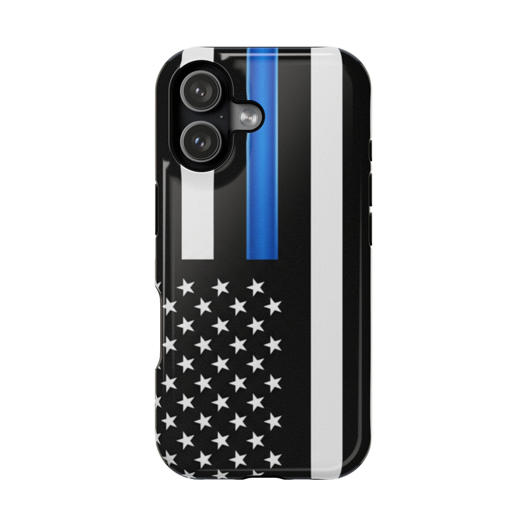 Thin Blue Line Magnetic Phone Case — Impact‑Resistant Protective Cover for iPhone