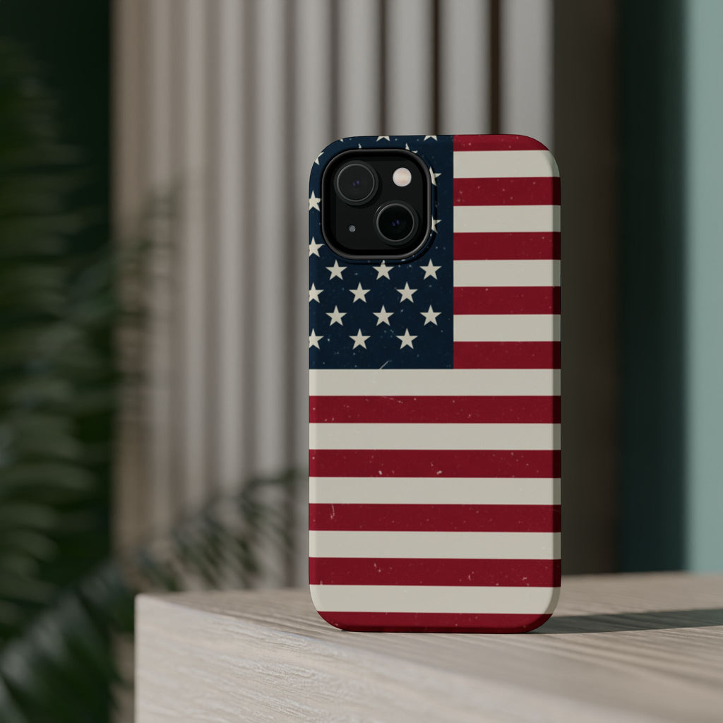 American Flag Magnetic Impact-Resistant Phone Case — USA Stars & Stripes Protection Fits iPhones