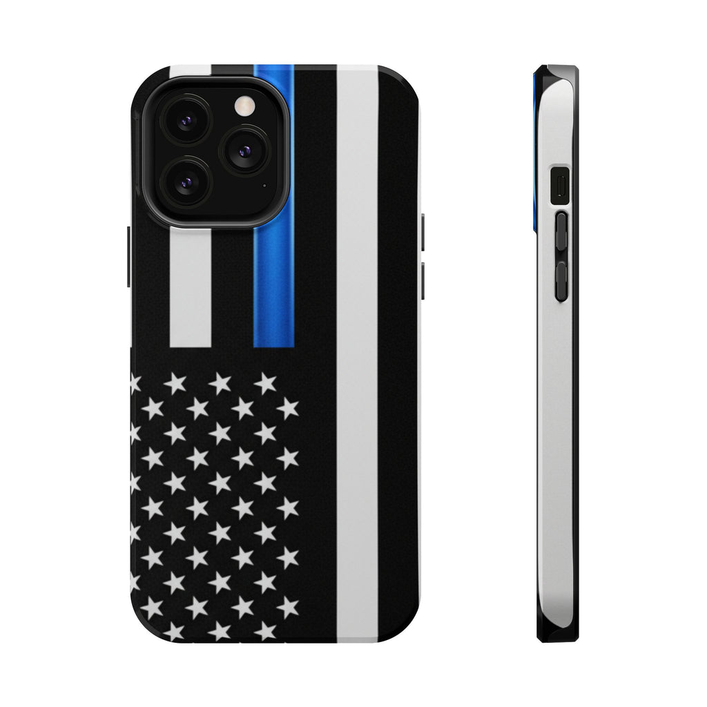 Thin Blue Line Magnetic Phone Case — Impact‑Resistant Protective Cover for iPhone
