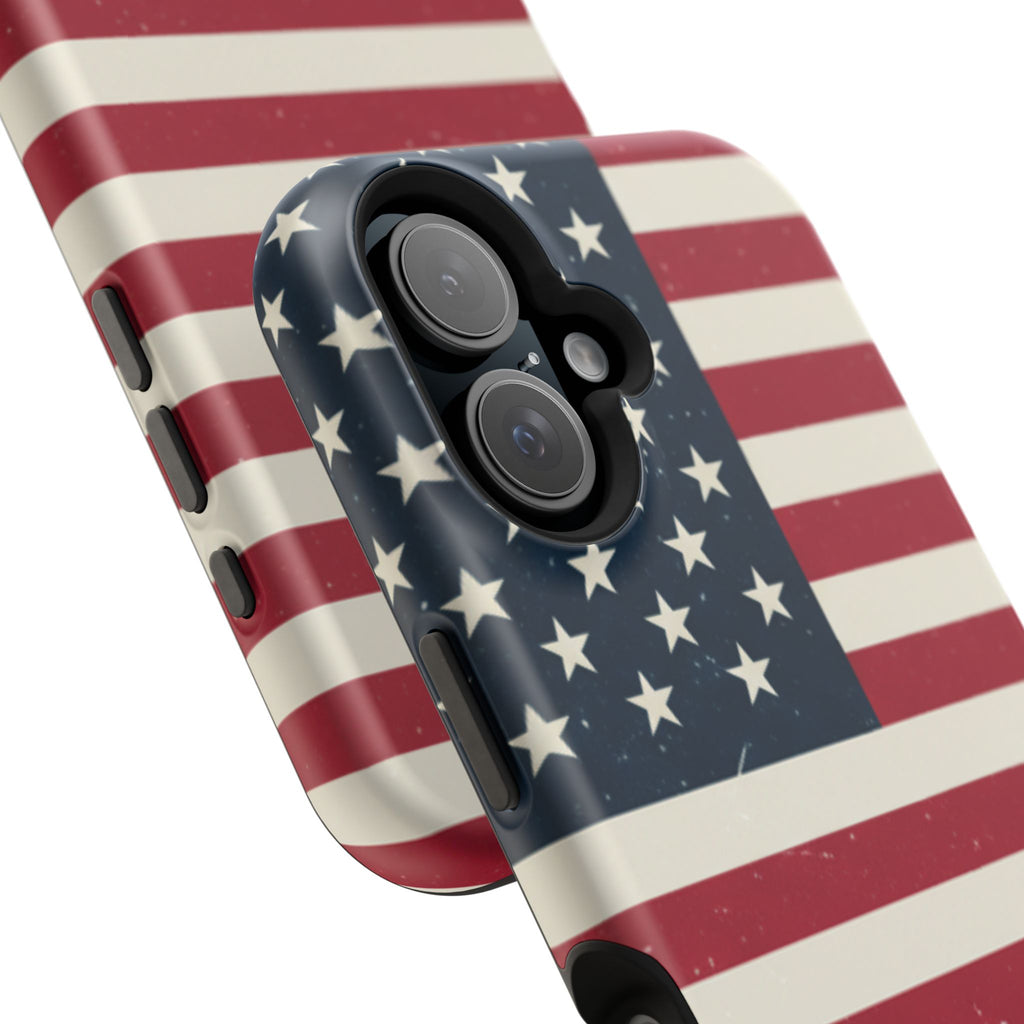 American Flag Magnetic Impact-Resistant Phone Case — USA Stars & Stripes Protection Fits iPhones