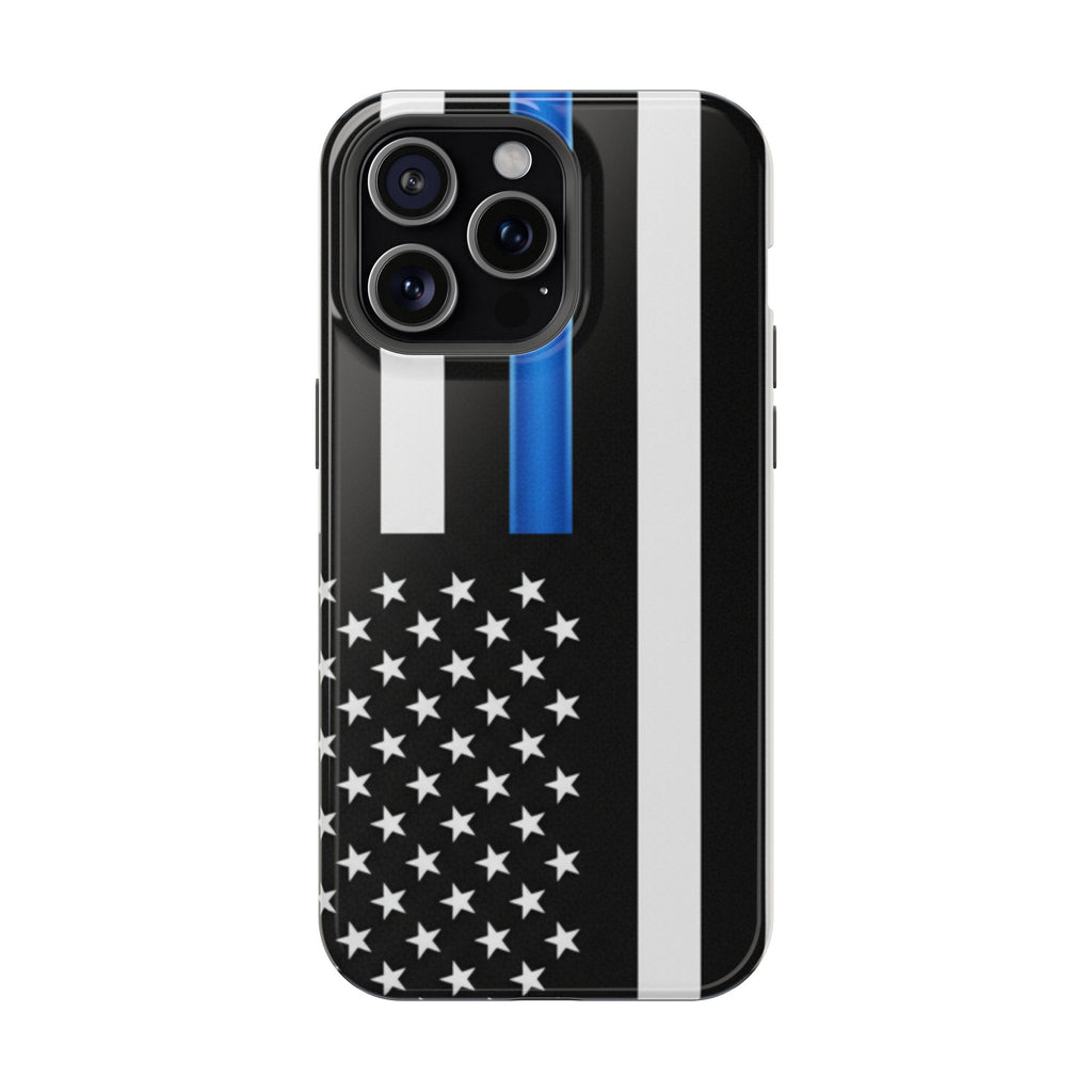 Thin Blue Line Magnetic Phone Case — Impact‑Resistant Protective Cover for iPhone