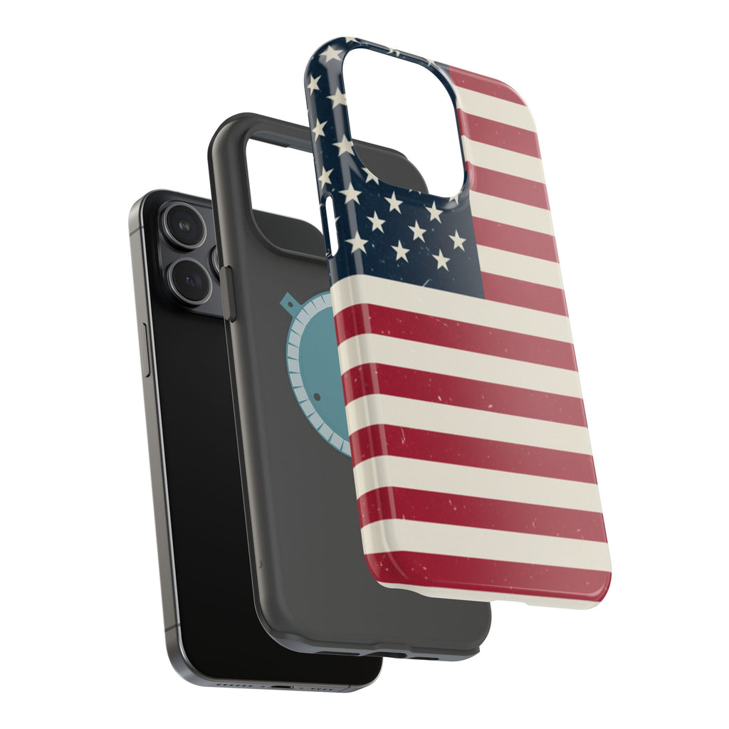 American Flag Magnetic Impact-Resistant Phone Case — USA Stars & Stripes Protection Fits iPhones