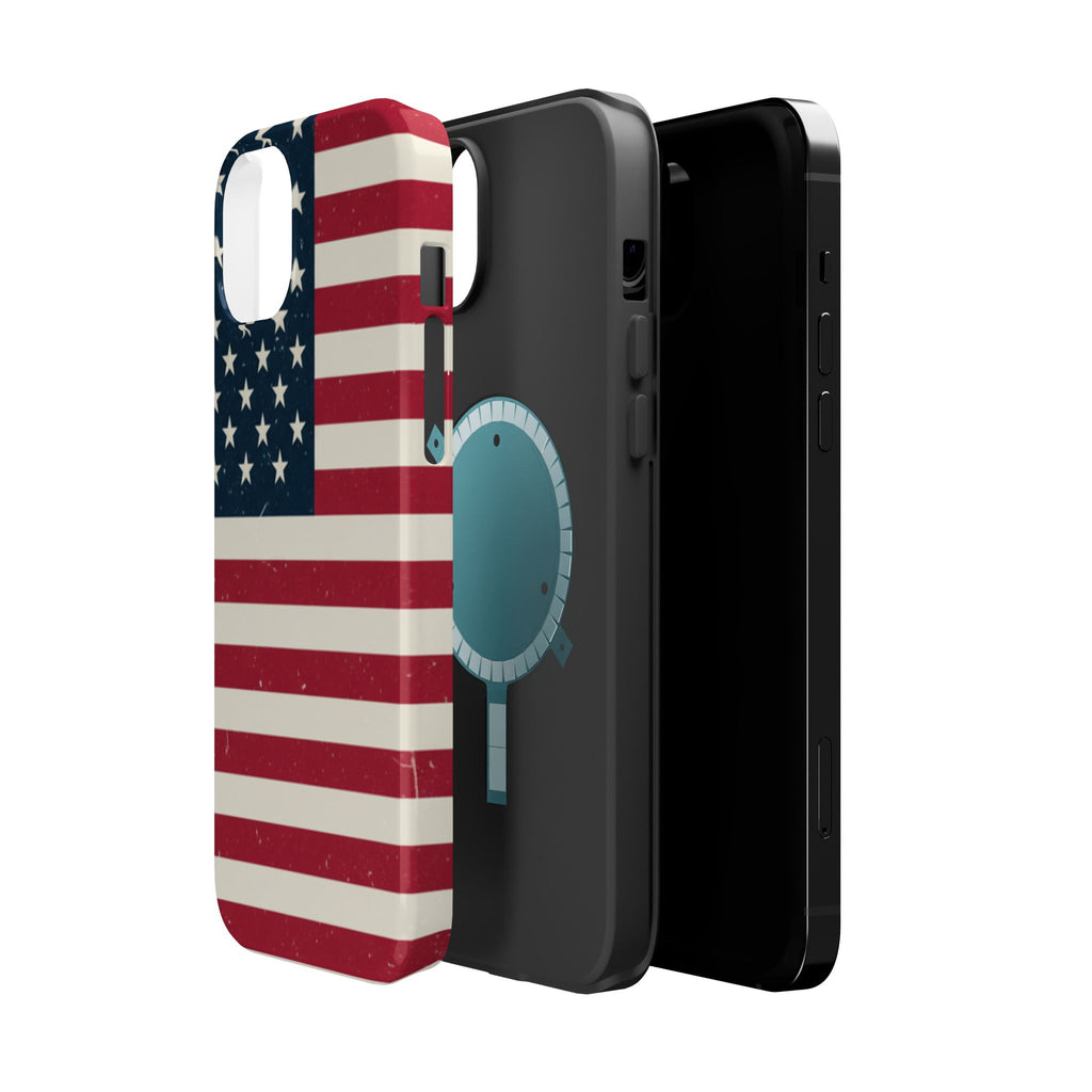 American Flag Magnetic Impact-Resistant Phone Case — USA Stars & Stripes Protection Fits iPhones