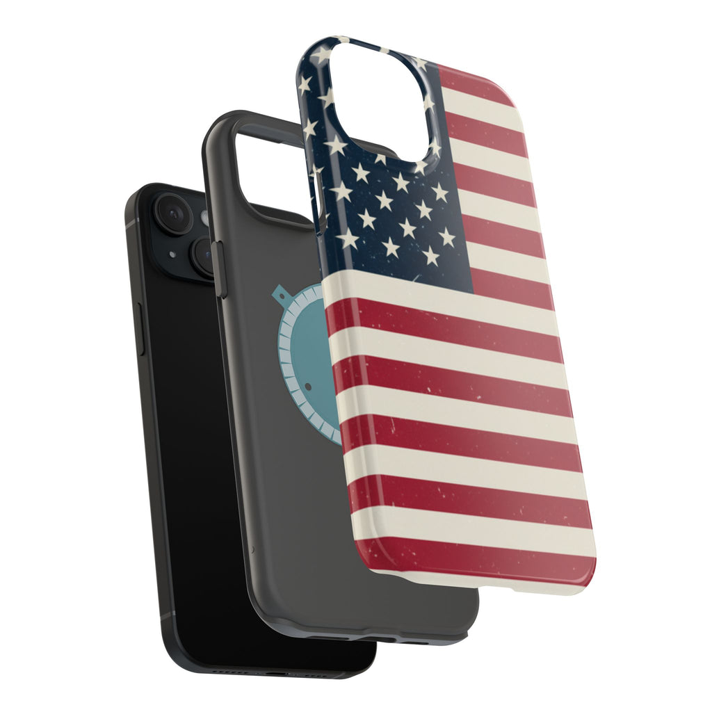 American Flag Magnetic Impact-Resistant Phone Case — USA Stars & Stripes Protection Fits iPhones