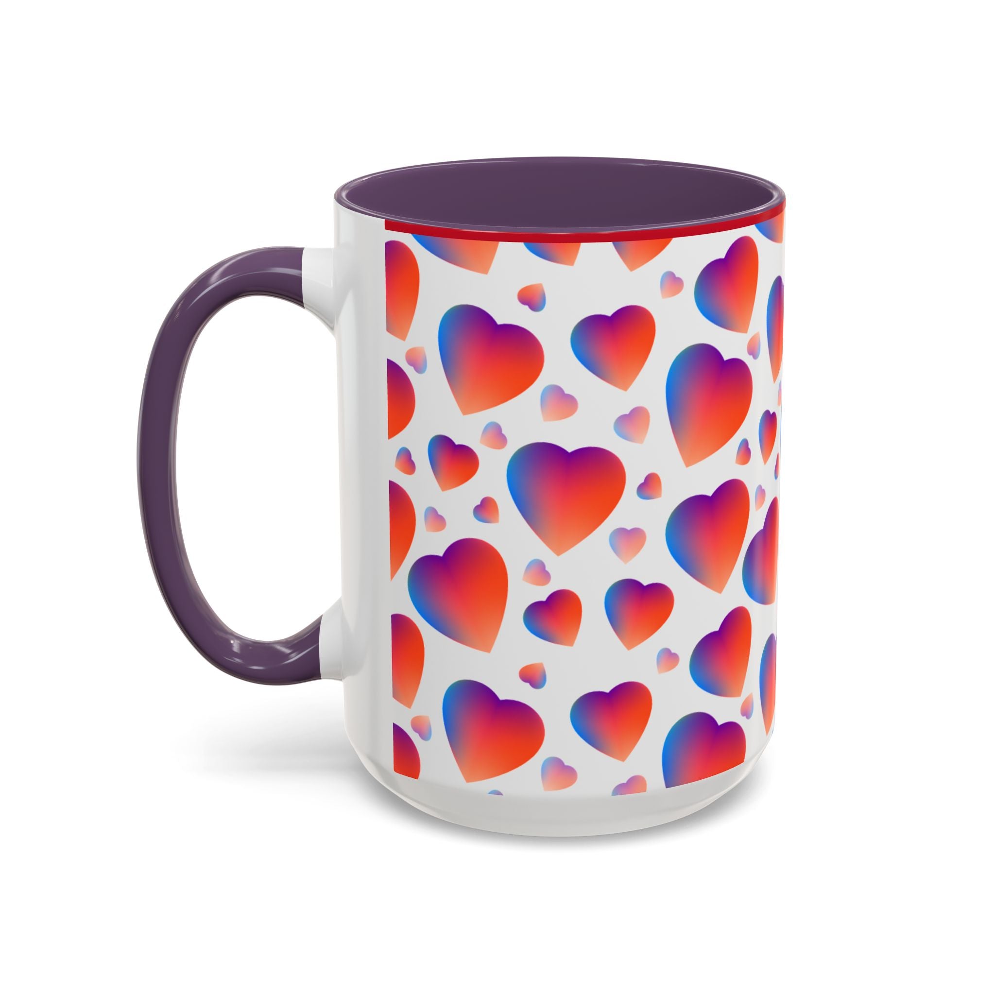 Pink Gradient Hearts Accent Coffee Mug 11oz & 15oz