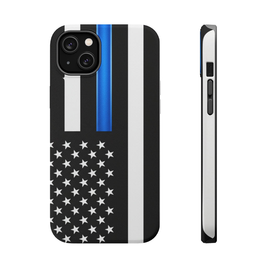 Thin Blue Line Magnetic Phone Case — Impact‑Resistant Protective Cover for iPhone