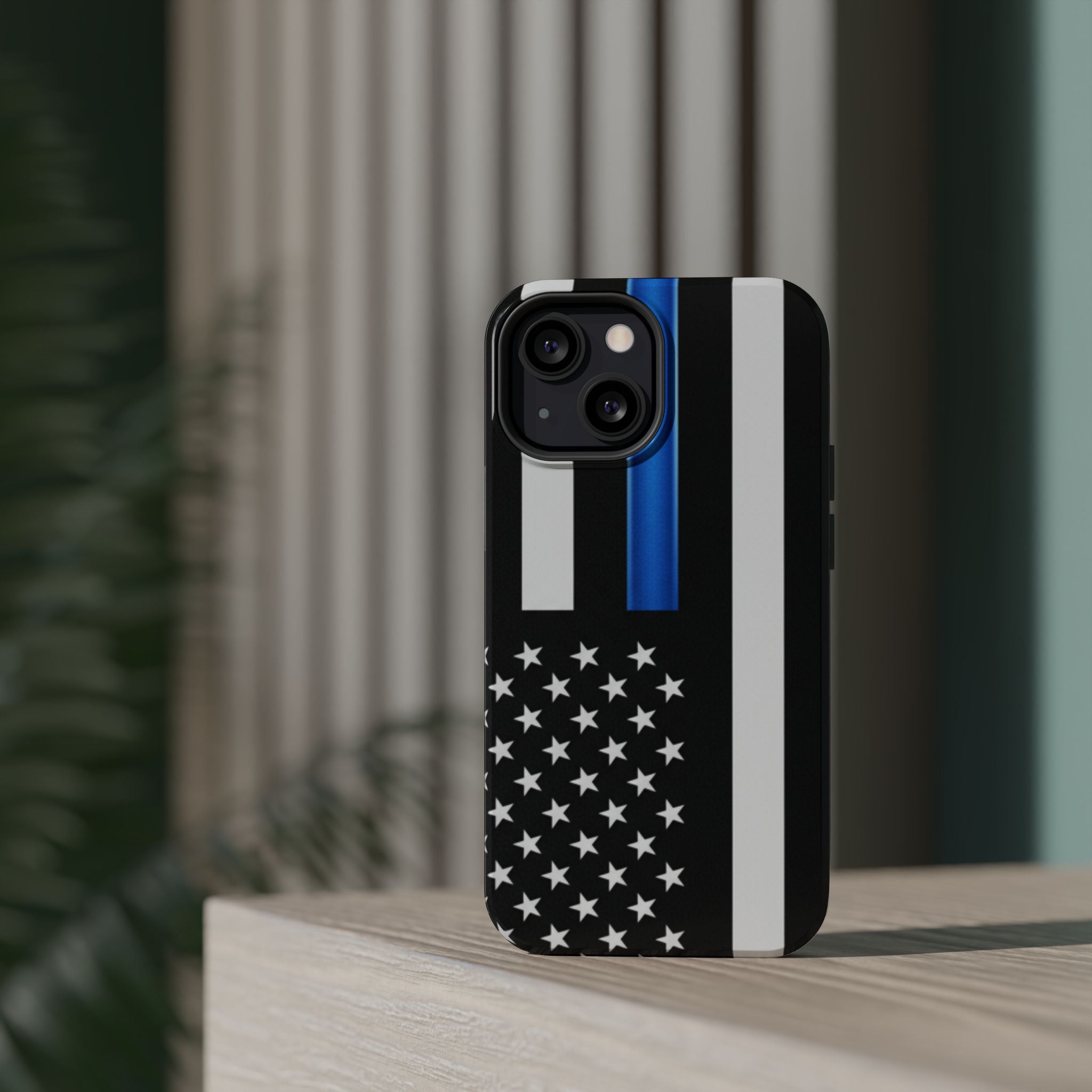 Thin Blue Line Magnetic Phone Case — Impact‑Resistant Protective Cover for iPhone