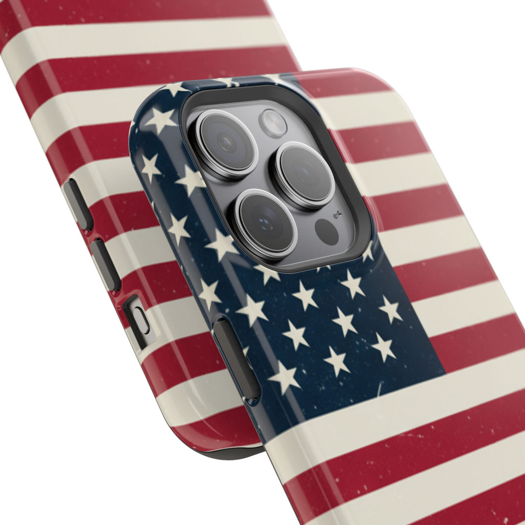 American Flag Magnetic Impact-Resistant Phone Case — USA Stars & Stripes Protection Fits iPhones