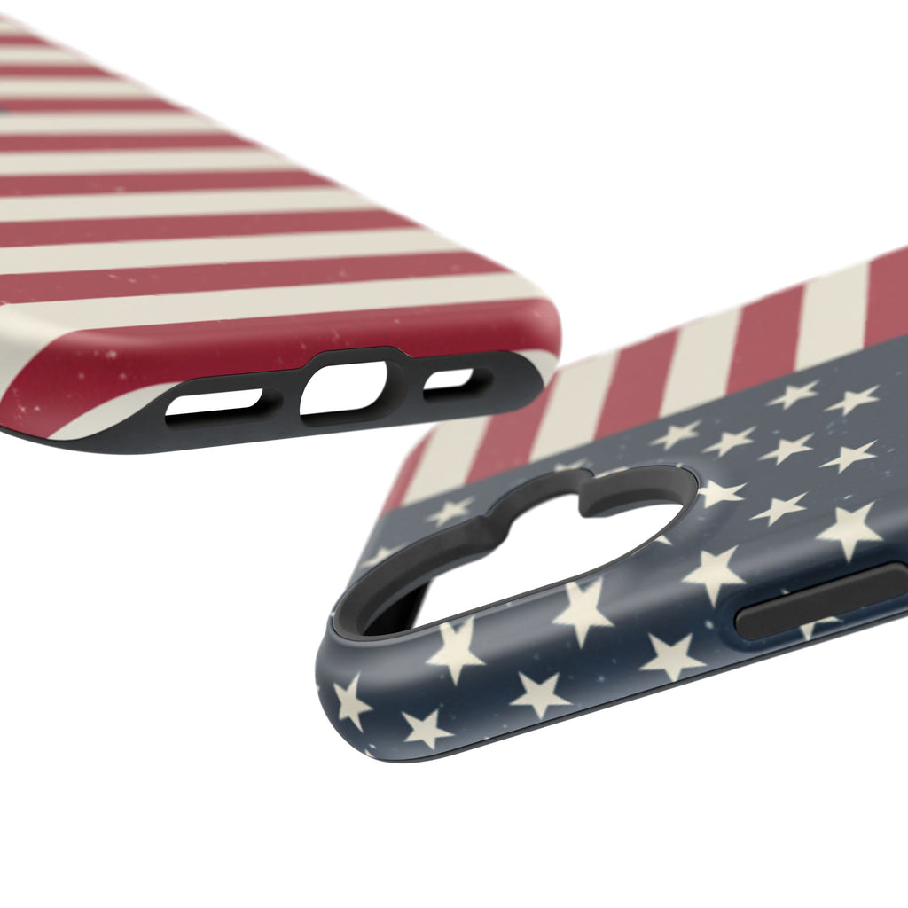 American Flag Magnetic Impact-Resistant Phone Case — USA Stars & Stripes Protection Fits iPhones